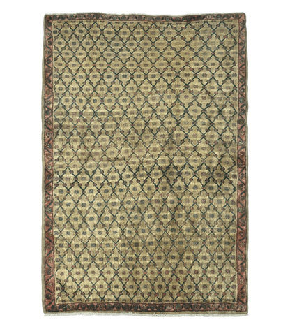 4' X 6' Handmade Indian Allover Wool Rug Camel Hair Color #119
