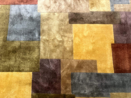 Modern Tibetan Wool Rug 8x10, Multicolor, Thick Pile, Contemporary, Nepali, Handmade - Nuvé