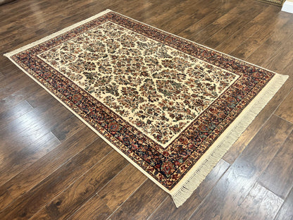Karastan Rug 5.9 x 9, Ivory Sarouk #760, Wool Vintage Original Collection 700 Series - Nuvé