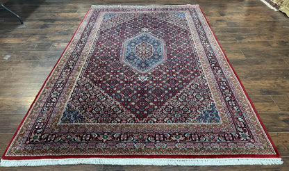 Indo Persian Bidjar Rug 6x9, Vintage Wool Handmade Carpet - Nuvé