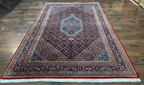 Indo Persian Bidjar Rug 6x9, Vintage Wool Handmade Carpet - Nuvé