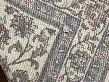 Indo Persian Rug 4x6, Vintage Handmade Wool Carpet, Floral Allover Pattern, Beige, Pair A - Nuvé
