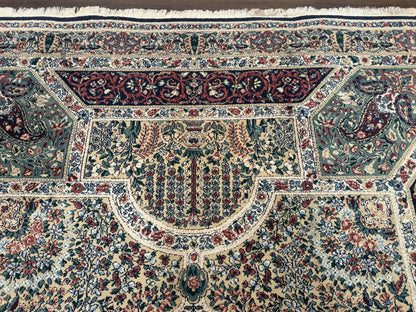 Persian Rug 8x11, Belgium Power Loomed Rug, Kirman Lavar Floral Design, Vintage Rug - Nuvé