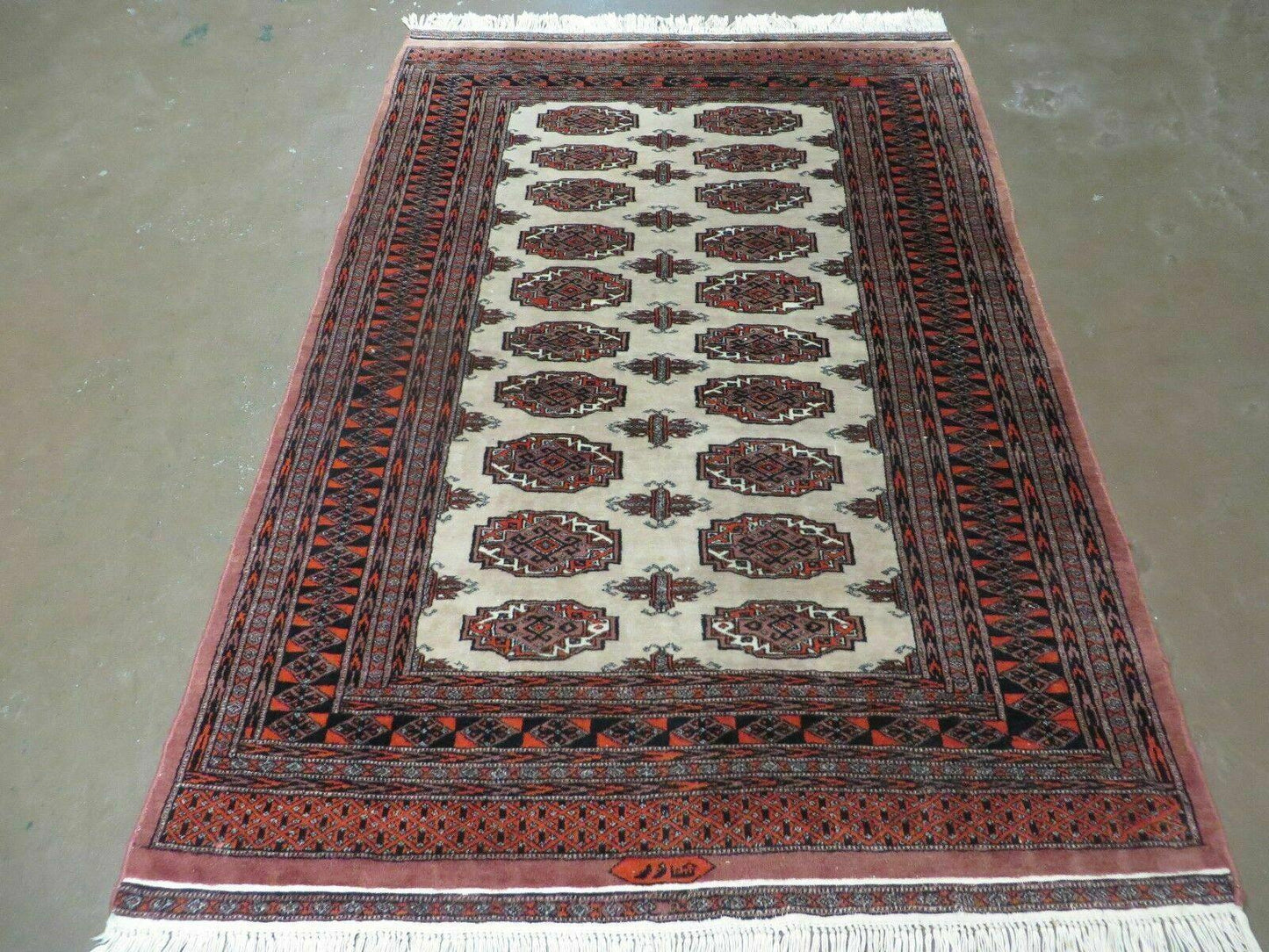 4' X 6' Vintage Handmade Bokhara Turkoman Pakistan Wool Rug Carpet Nice - Nuvé