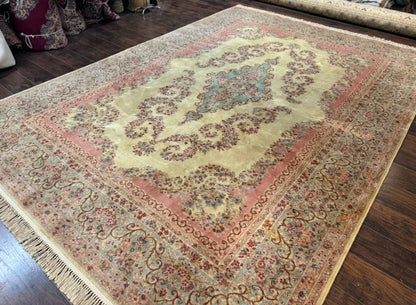 Karastan Rug 8.8 x 12, Pastel Ivory Kirman Rug #784, Wool Karastan Carpet, Original 700 Series, Vintage Karastan Area Rug, Discontinued - Nuvé