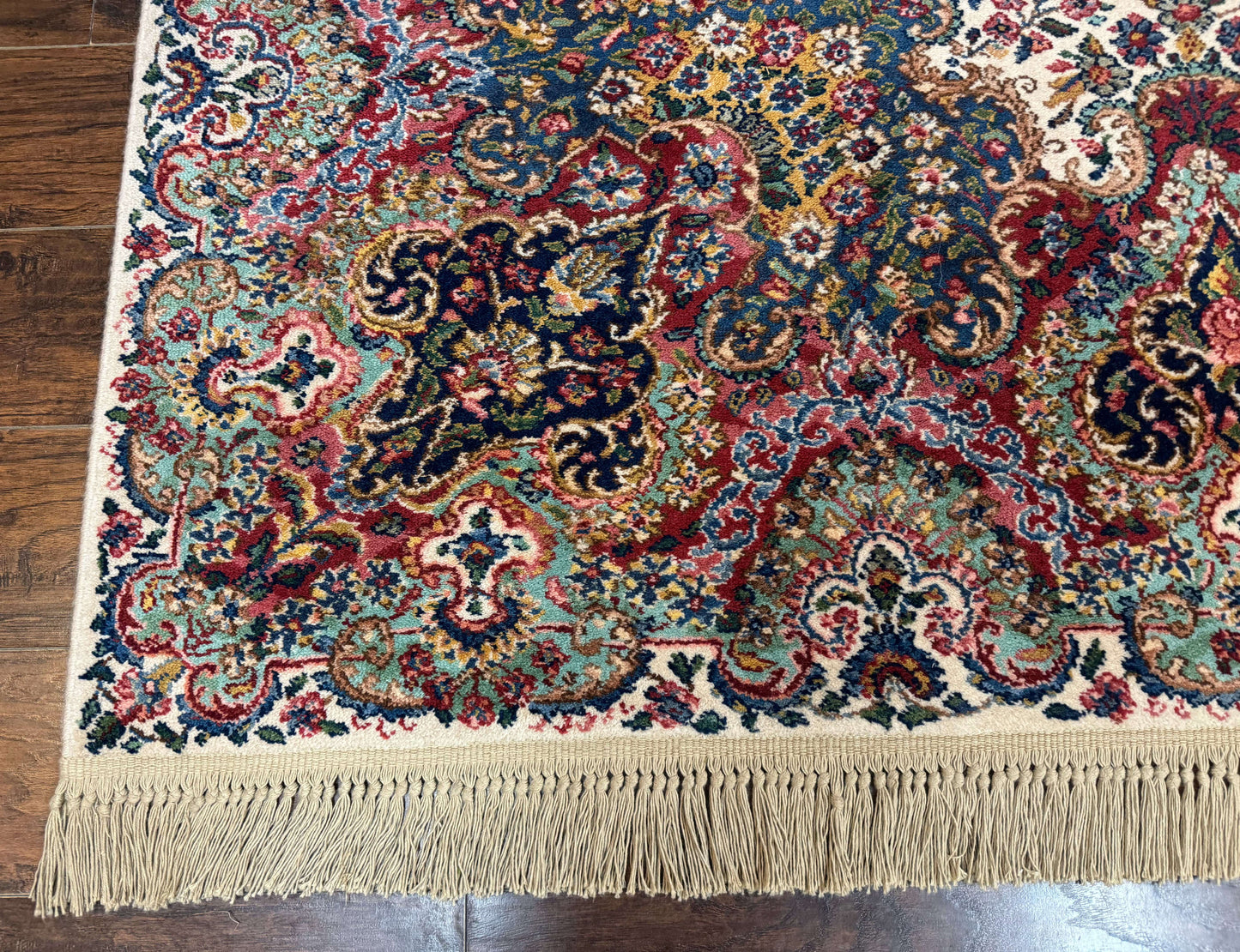 Karastan Rug #742 Floral Kirman 8.8 x 12, Wool Pile, Vintage Original Series, Rare - Nuvé