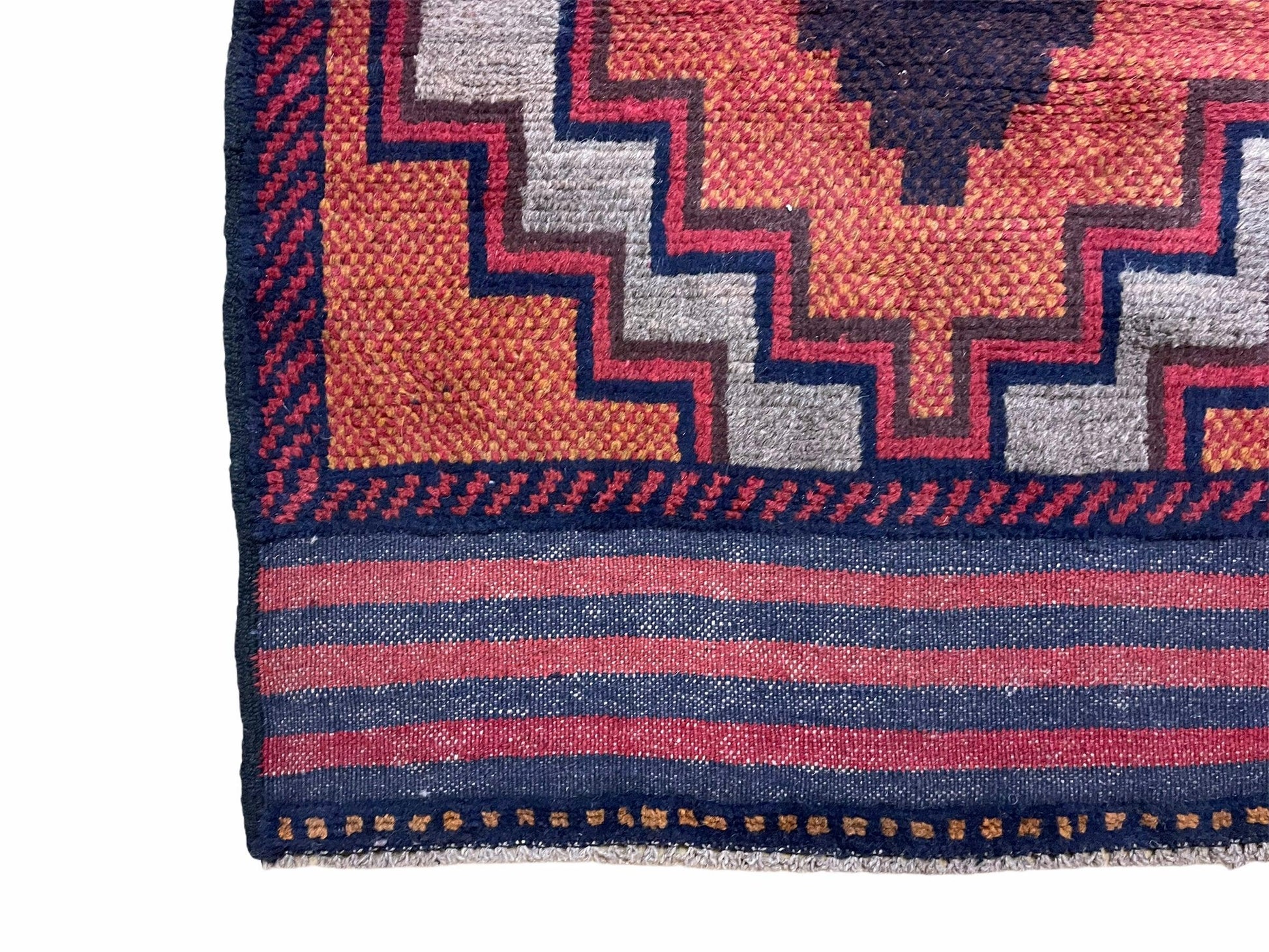 3X5 Vintage Handmade Tribal Wool Rug Balouchi Rug Afghan Rug Red 2' 8" X 4' 8" - Nuvé