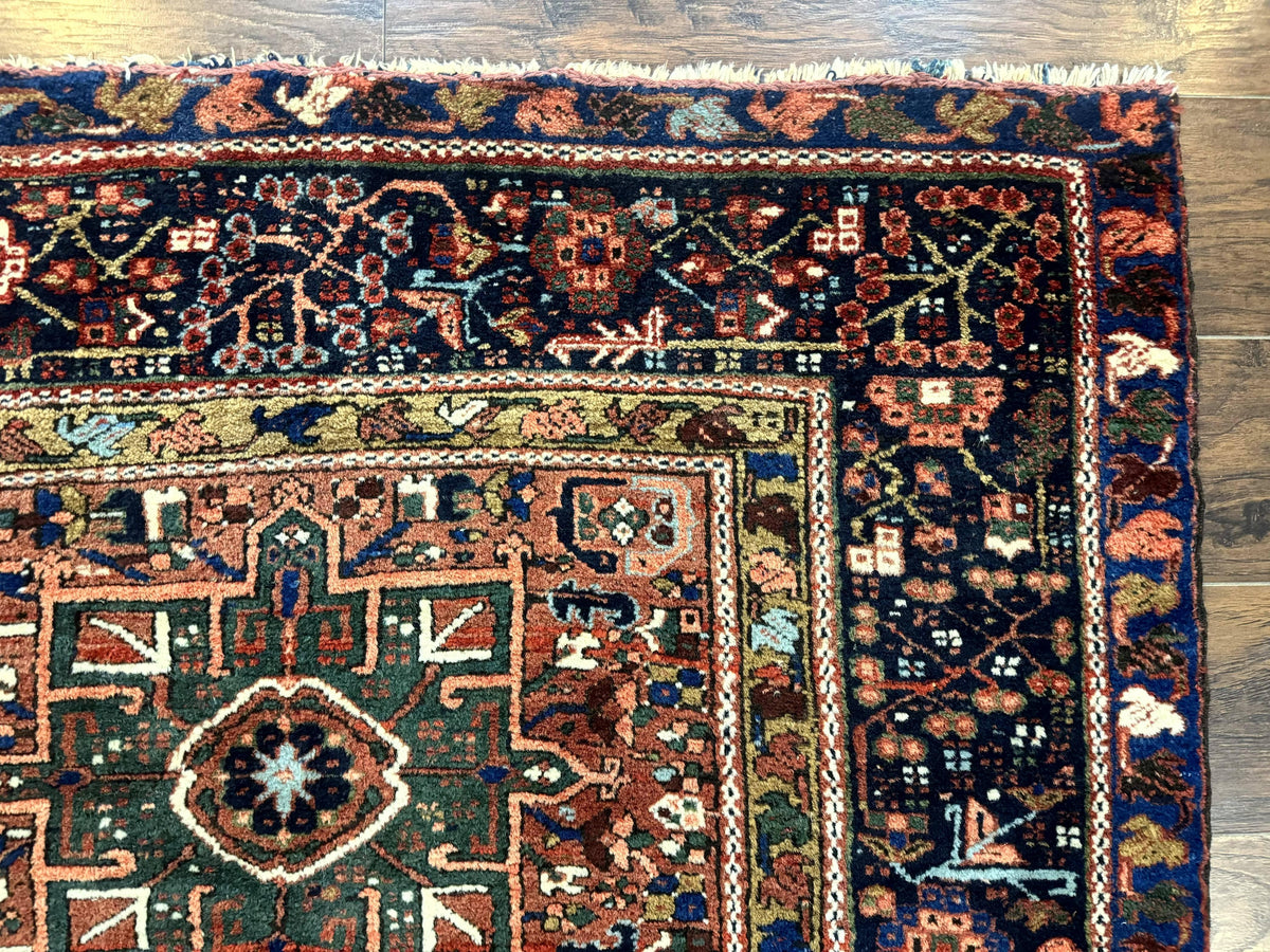 Antique Persian Karajeh Heriz Rug 5x6