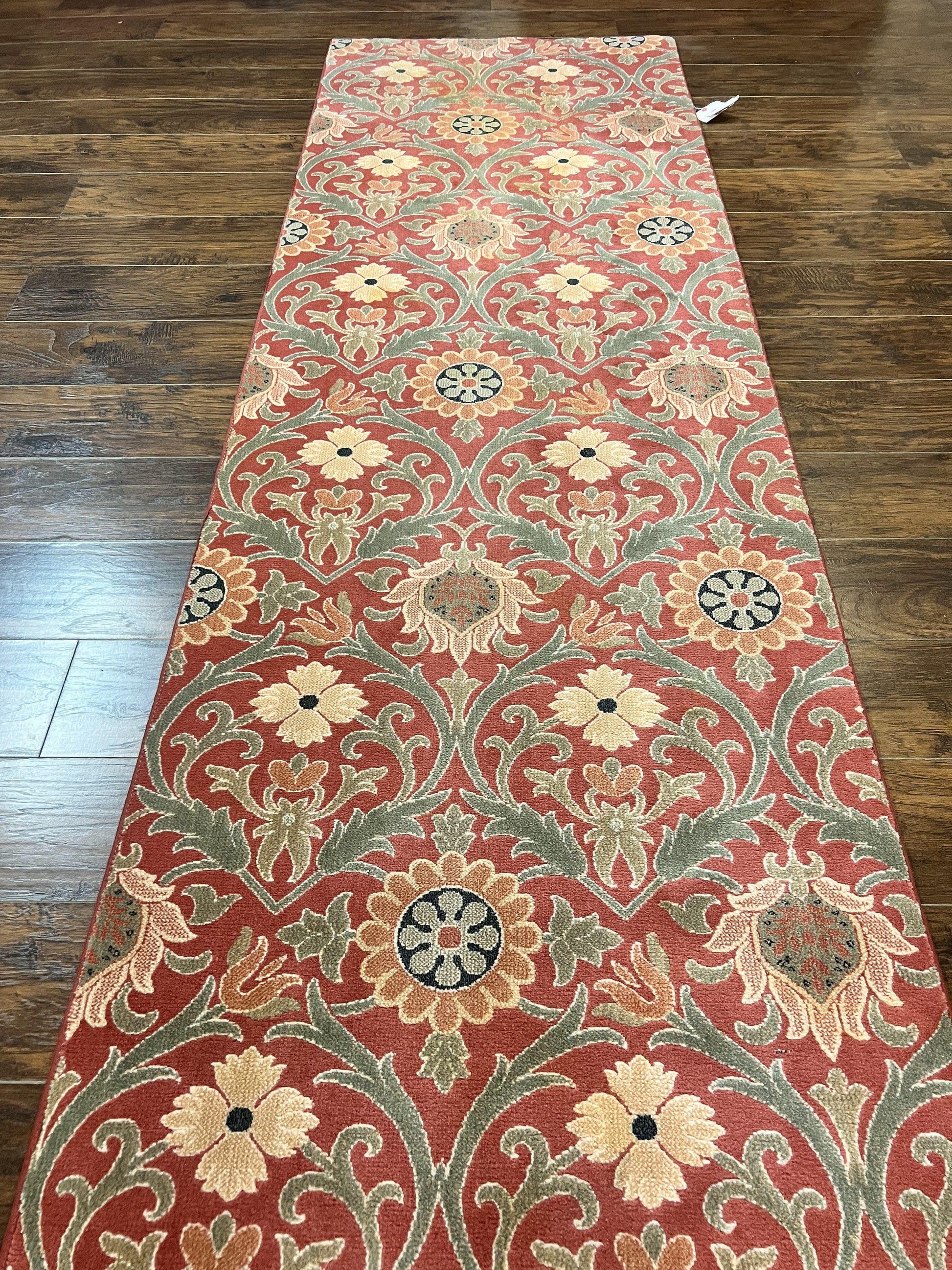 Runner Rug 3 x 14.7, Long Hallway Rug, Wool, Power Loomed, Contemporary, Floral - Nuvé