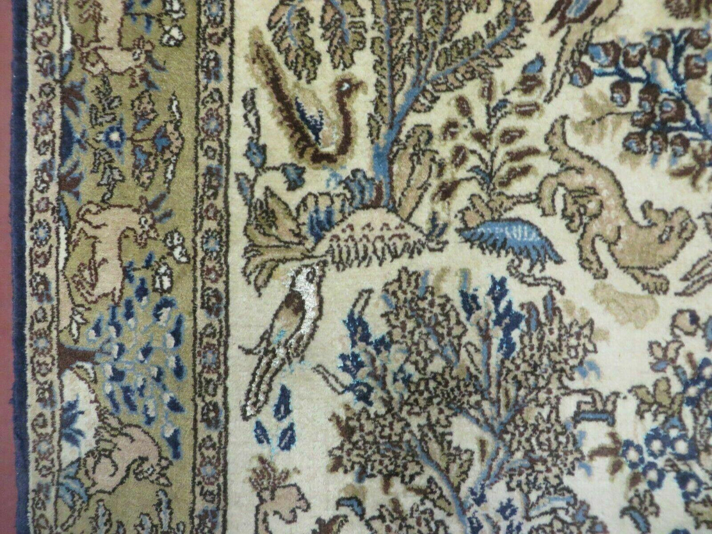 4' X 6 Handmade India Oriental Fine Pictorial Tree Of Life Wool Silk Rug Wow - Nuvé