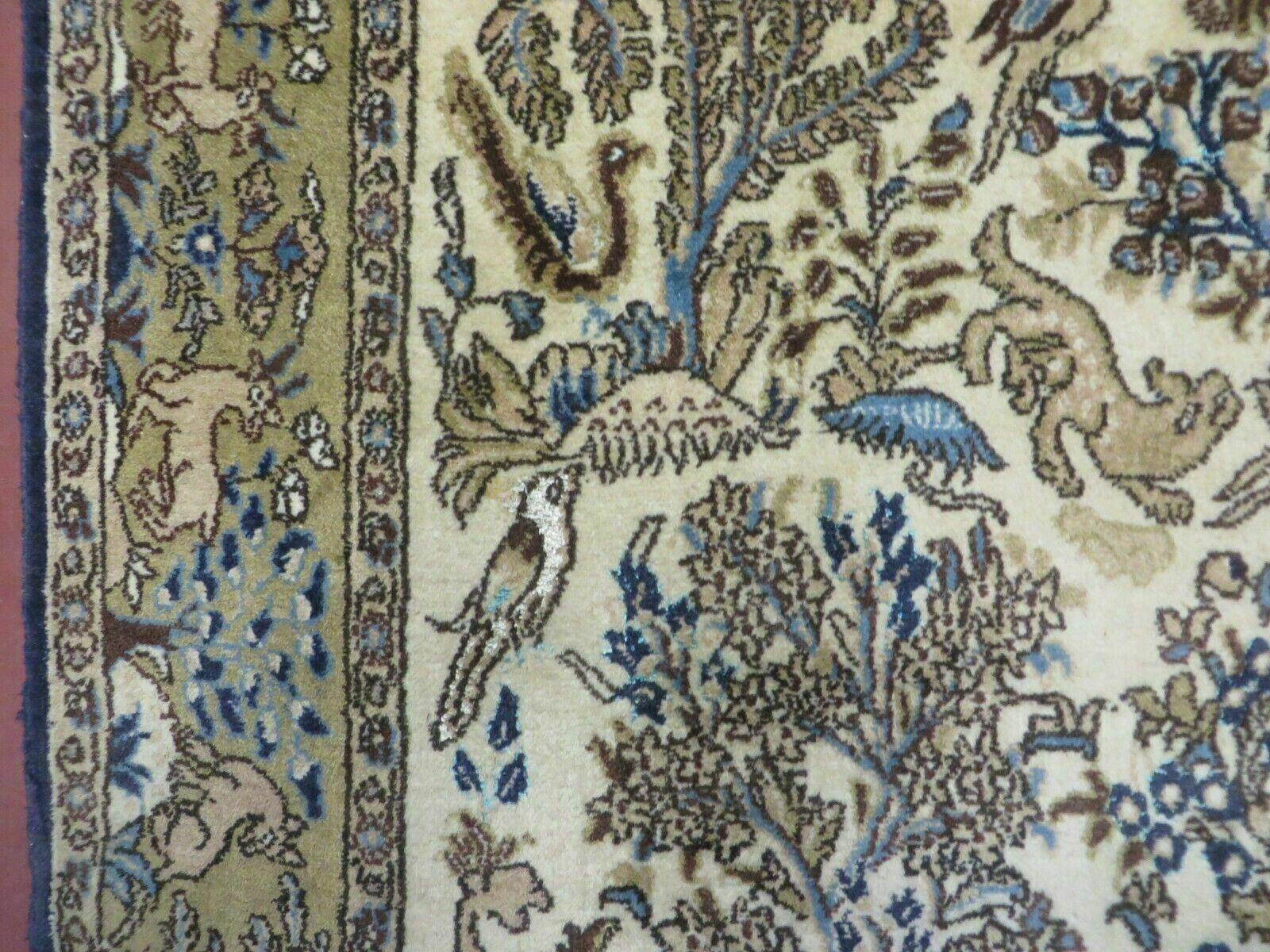 4' X 6 Handmade India Oriental Fine Pictorial Tree Of Life Wool Silk Rug Wow - Nuvé