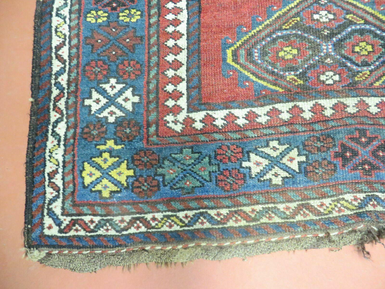 3' X 6' Antique 1920s Handmade Caucasian Karabagh Ganjeh Talesh Wool Rug Nice - Nuvé