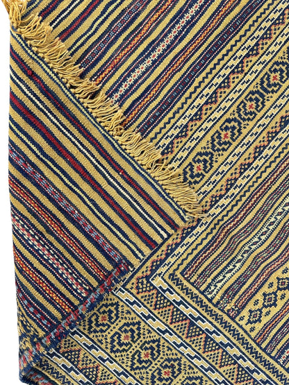 Hand-Woven Afghani Maliki Wool Kilim Rug - 4'5" x 6' - Nuvé
