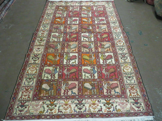 4' X 6' Vintage Russian Kilim Handmade Flat Soumak Weave Silk Wool Rug Organic - Nuvé