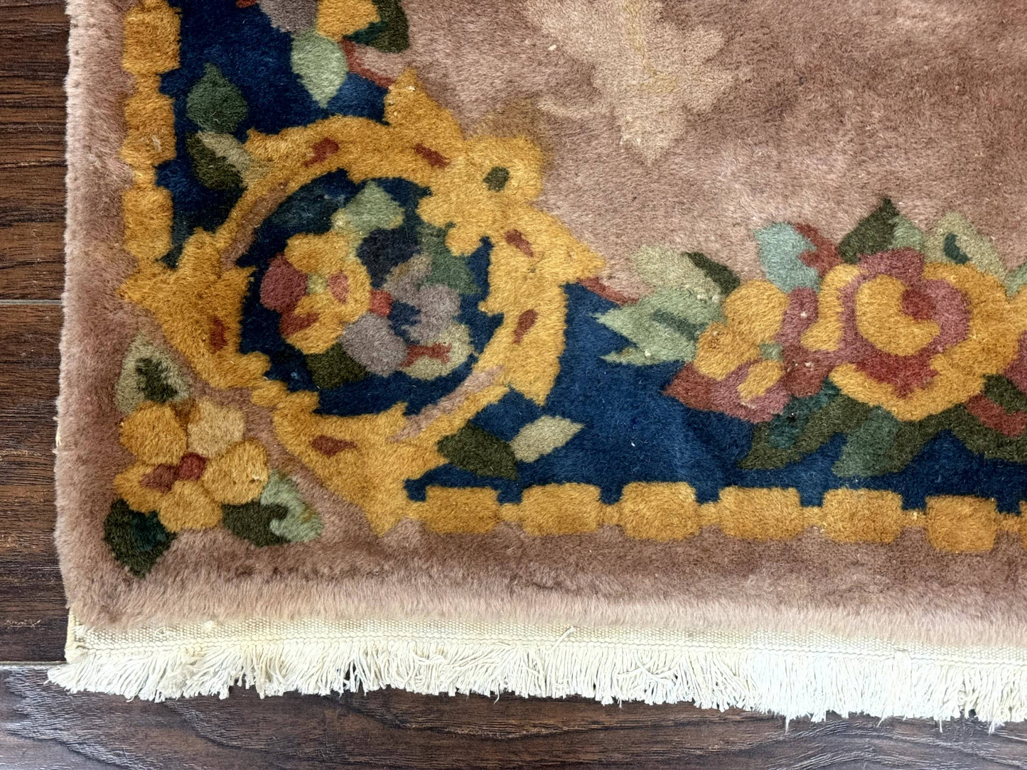 Chinese Wool Rug 3x5, Vintage 90 Line Carpet, Small Art Deco Rug - Nuvé