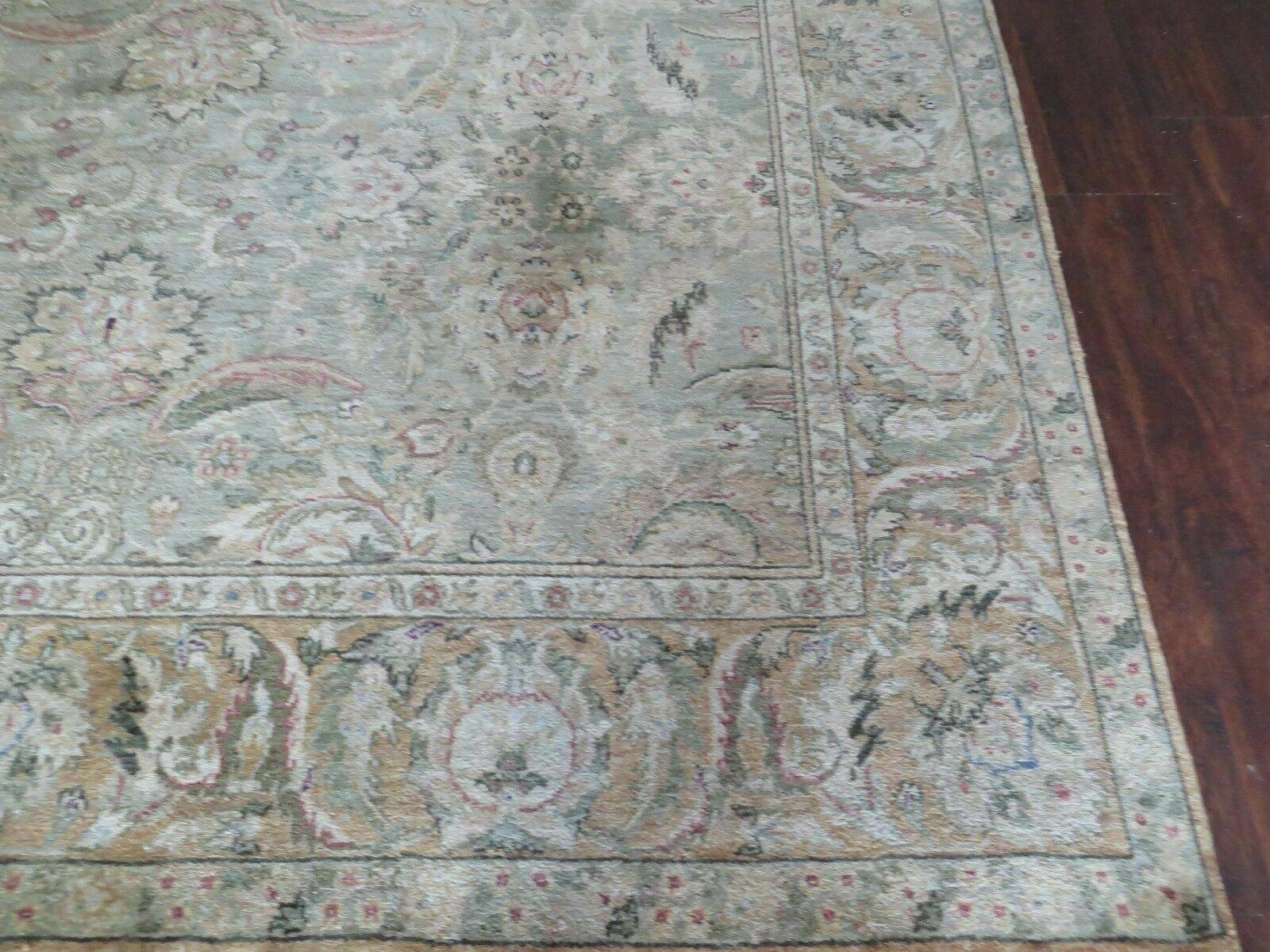 8' X 10' Vintage Handmade India Floral Oriental Top Quality Jaipur Tea Wash - Nuvé