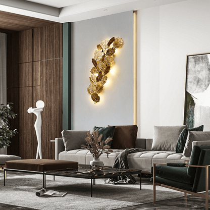 Gold Leaf Handmade Wall Sconce