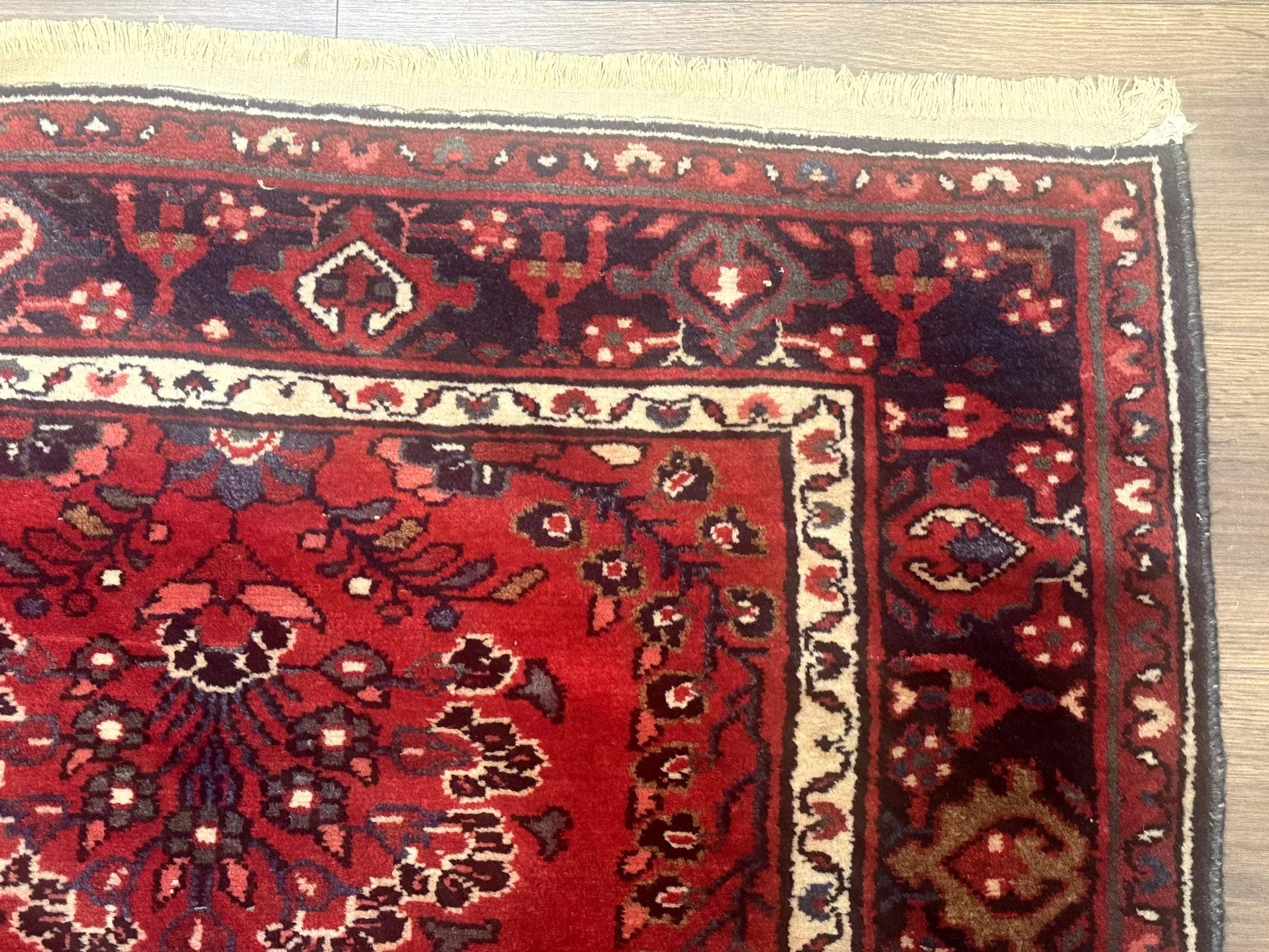 Red Persian Rug 2.6 x 6.8, Floral, Antique Per'sian Carpet, Persian Malayer Rug, Hamadan Rug - Nuvé