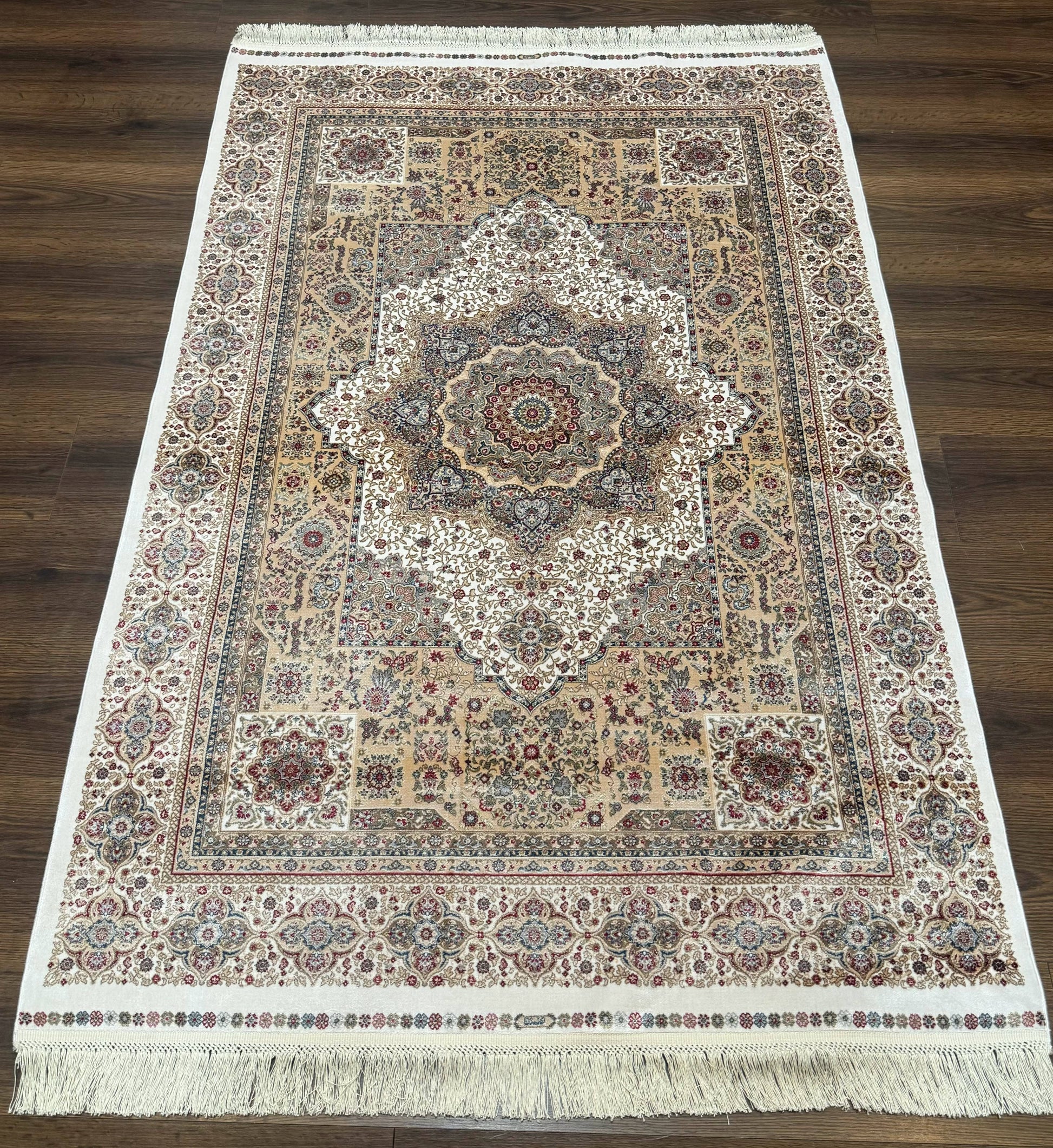 Turkish Memluk Silk Rug 4x6, Hereke Carpet, Bamboo Silk, New - Nuvé