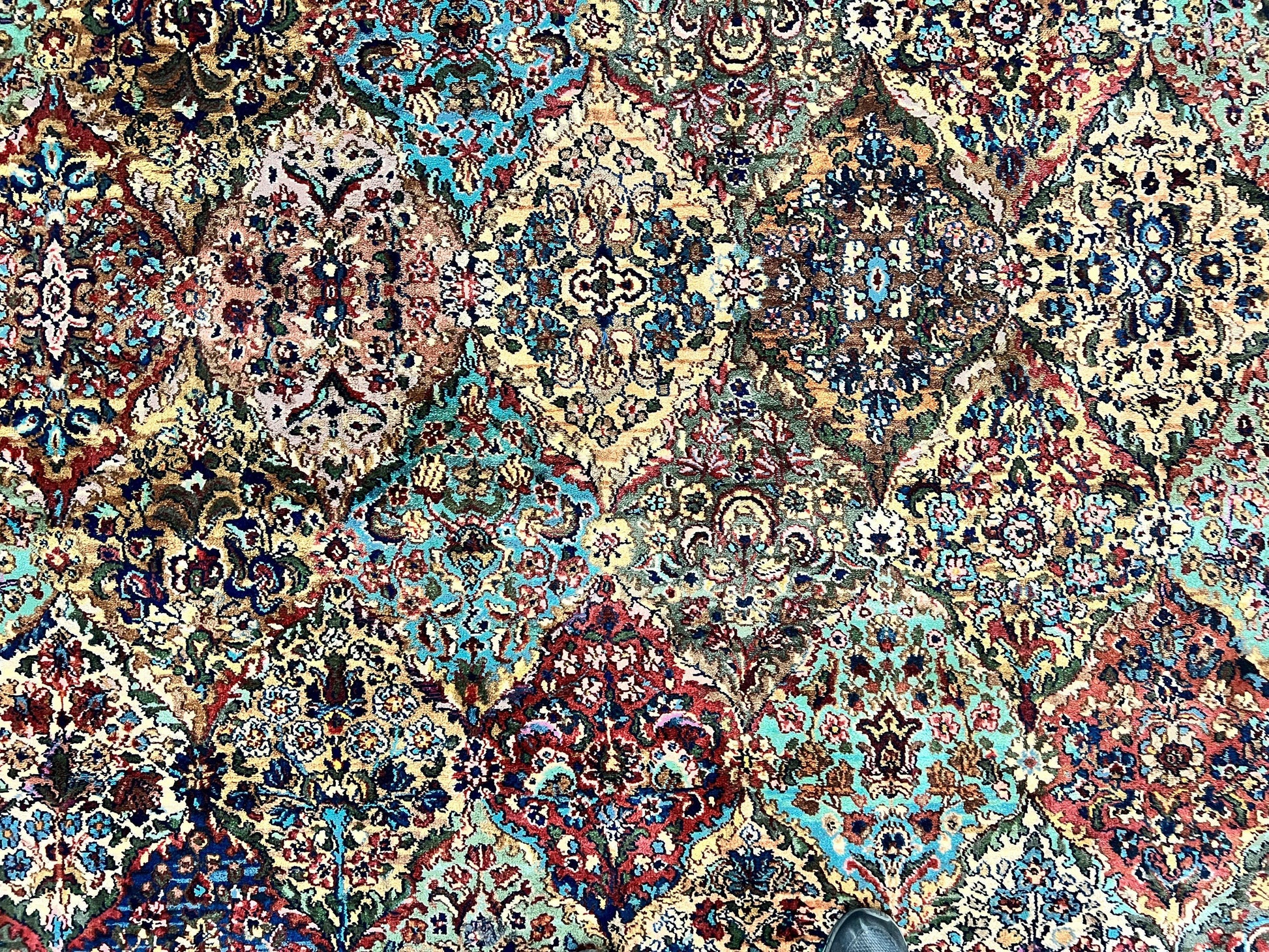 Karastan Multicolor Panel Kirman Rug #717, Wool Karastan Rug 12 x 16, Extra Large Karastan Area Rug, Original Karastan Collection 700 Series - Nuvé