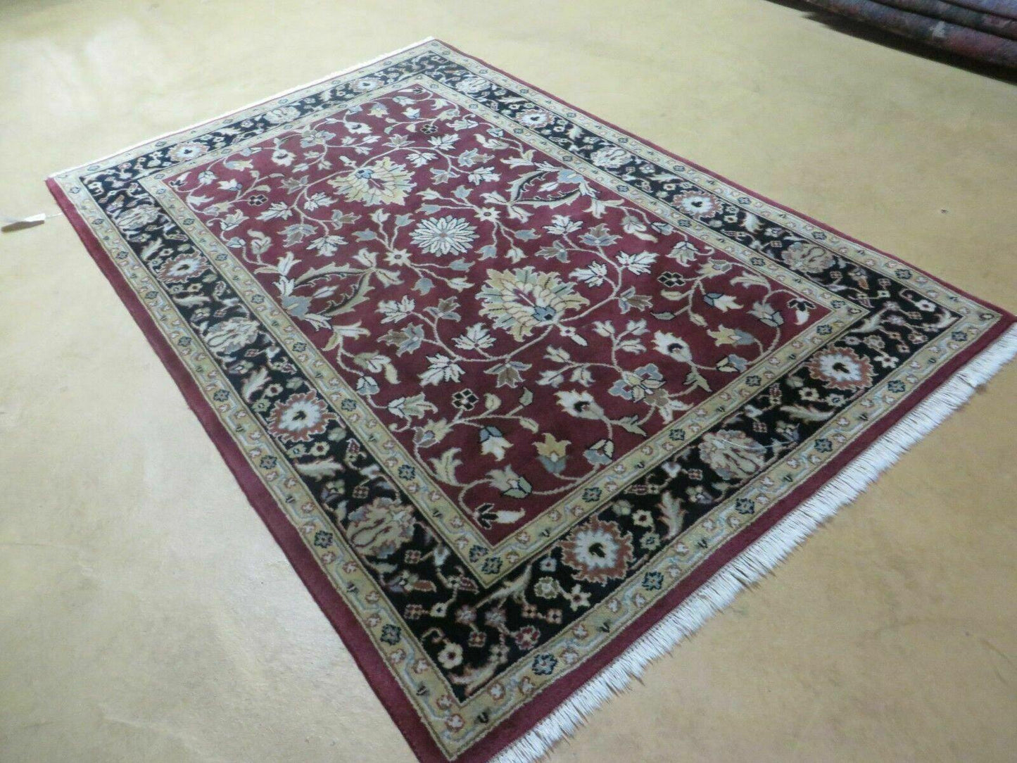 4' X 6' Handmade Finely Knotted Indian Agra Pattern Wool Rug Nice - Nuvé