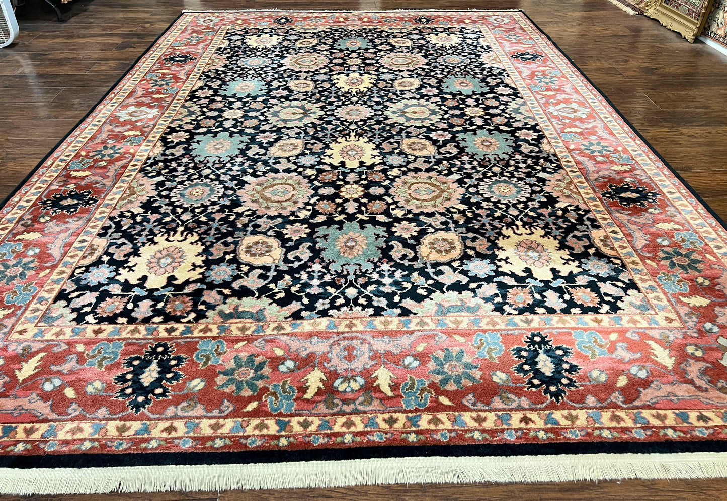Karastan Rug 8 x 11.7, Karastan Williamsburg Kurdish Pattern 559, Wool Pile Vintage Karastan Carpet, Discontinued, Room SIzed Area Rug - Nuvé