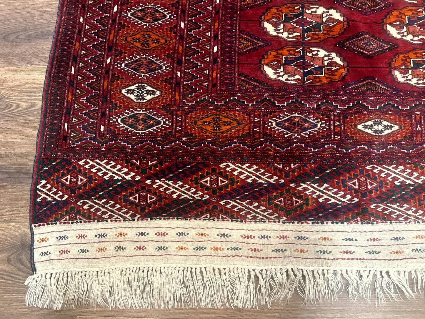 Persian Turkoman Rug 7x9, Red Tribal Carpet - Nuvé