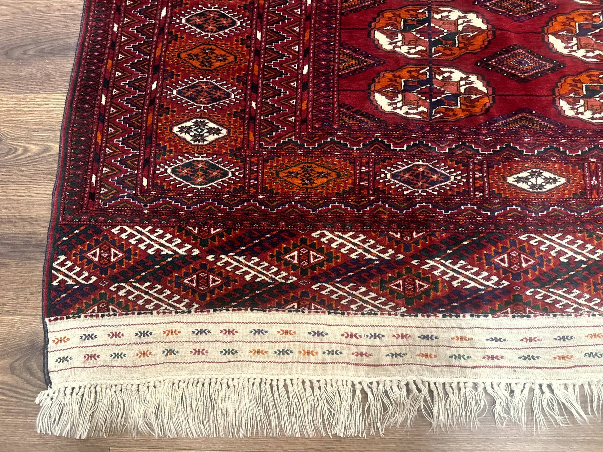 Persian Turkoman Rug 7x9, Red Tribal Carpet - Nuvé