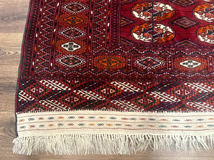 Persian Turkoman Rug 7x9, Red Tribal Carpet - Nuvé