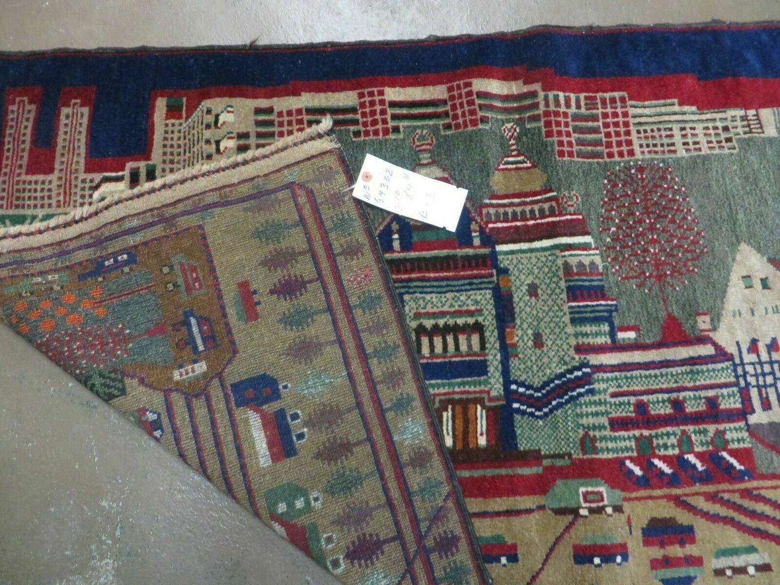 3' X 5' New Vintage Handmade Afghan Balouch Tribal Wool Pictorial Rug # 302 - Nuvé