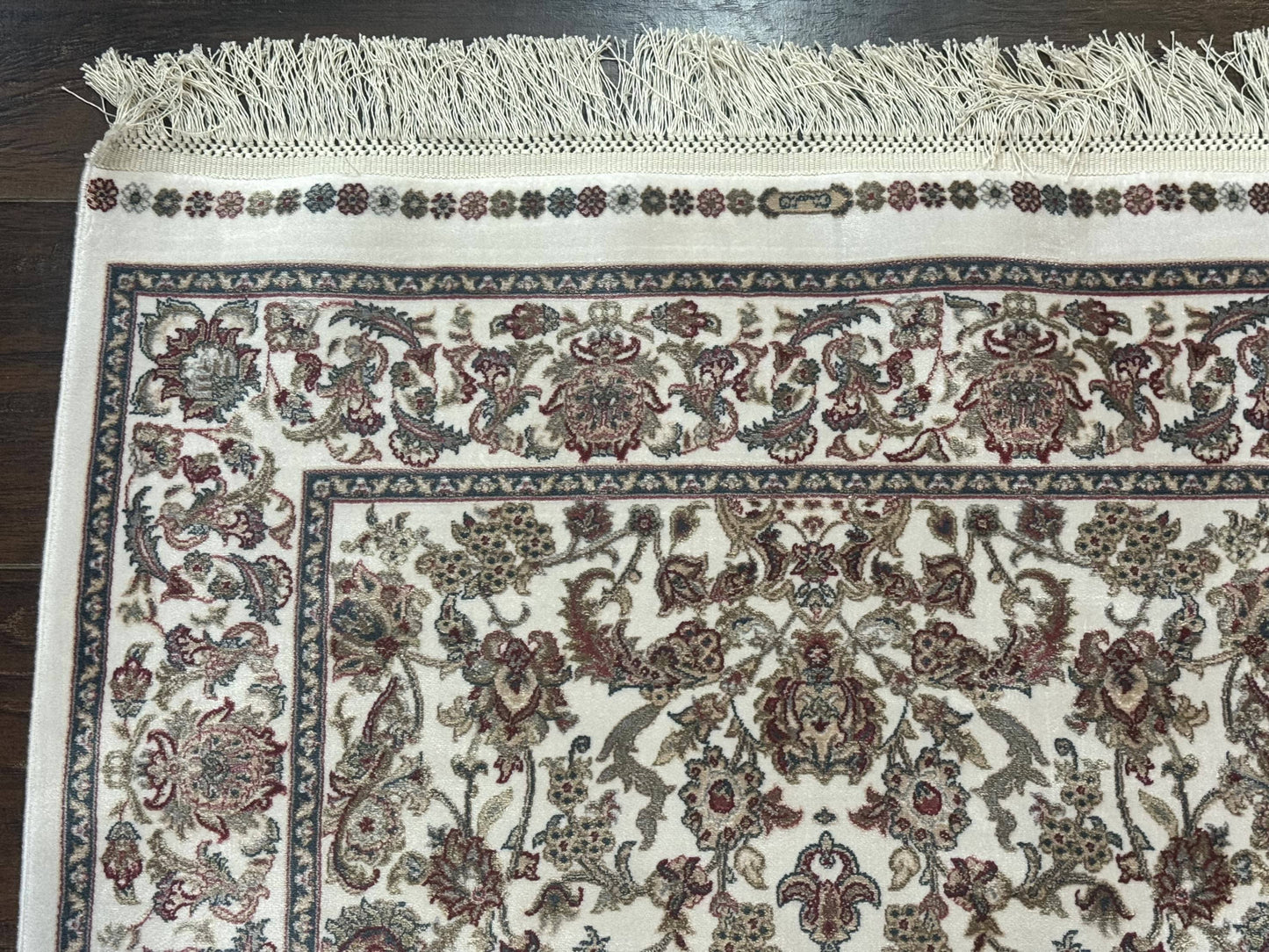 Small Turkish Silk Rug 2.6 x 4, Ivory, Allover Design, Bamboo Silk - Nuvé
