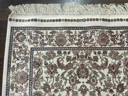 Small Turkish Silk Rug 2.6 x 4, Ivory, Allover Design, Bamboo Silk - Nuvé