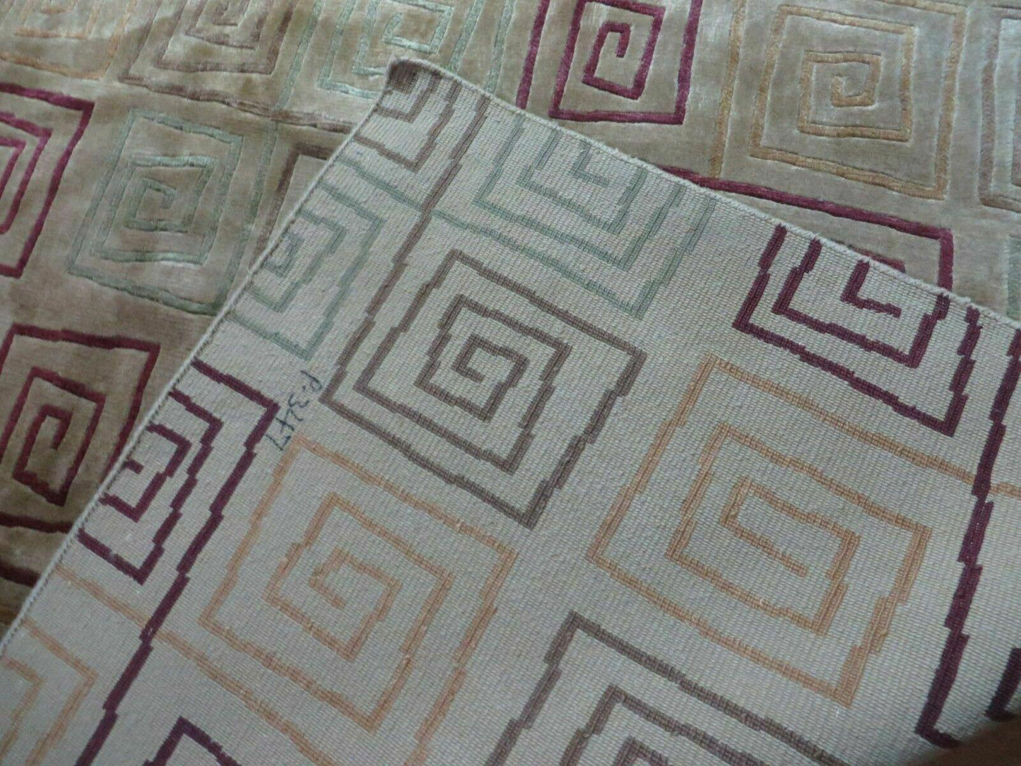 8' X 11' Modern Tibetan Nepal Art Deco Chinese Handmade Wool Silk Rug Abstract - Nuvé