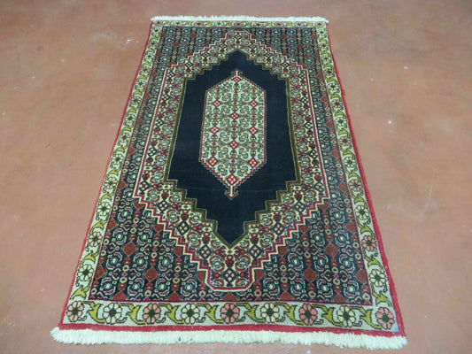 2'4" X 4' Vintage Handmade Floral Oriental Wool Rug Carpet Organic NICE - Nuvé
