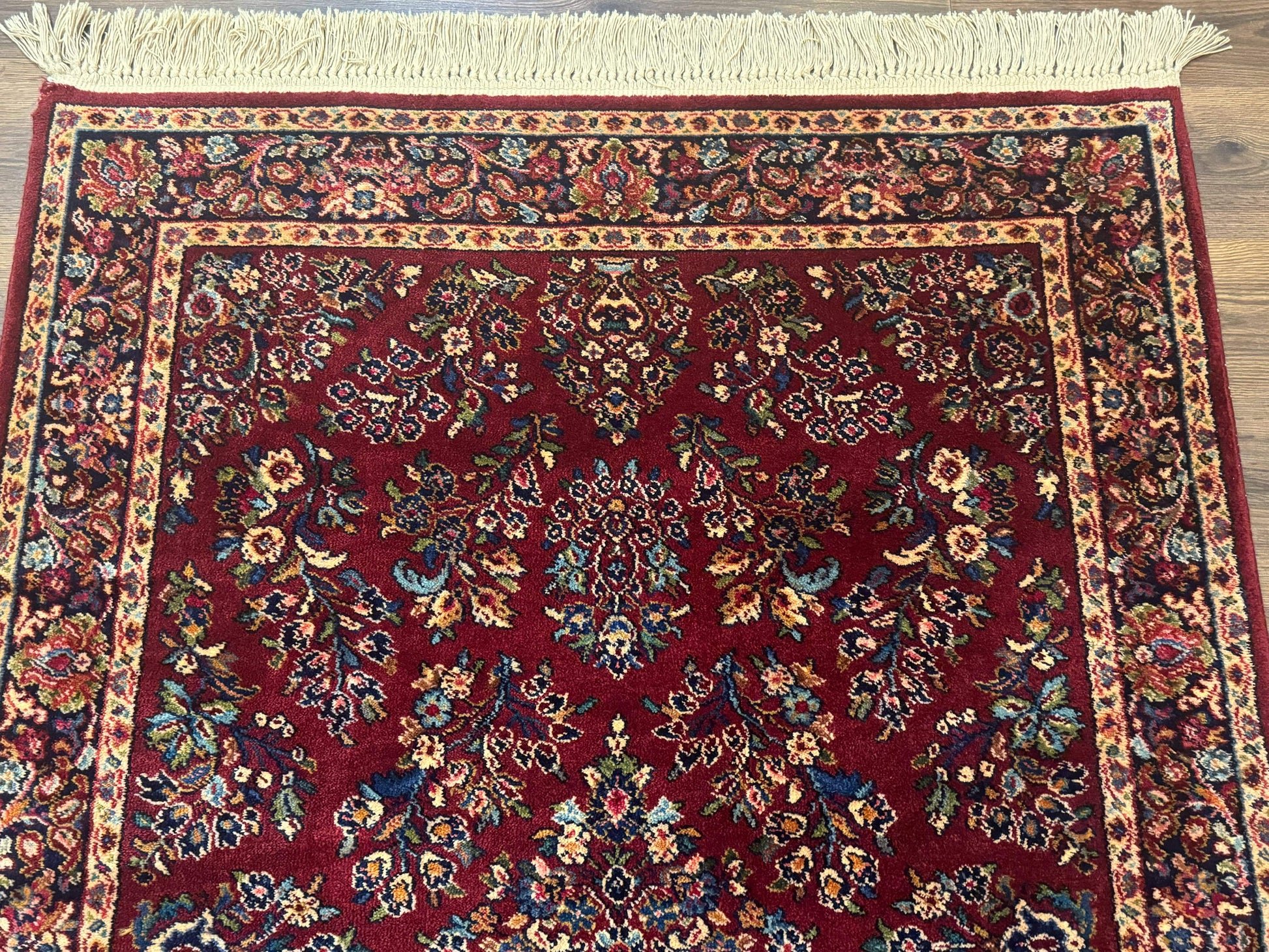 4x6 Karastan Rug Red Sarouk #785, Wool Pile Original 700 Series, Vintage Discontinued - Nuvé