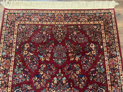 4x6 Karastan Rug Red Sarouk #785, Wool Pile Original 700 Series, Vintage Discontinued - Nuvé