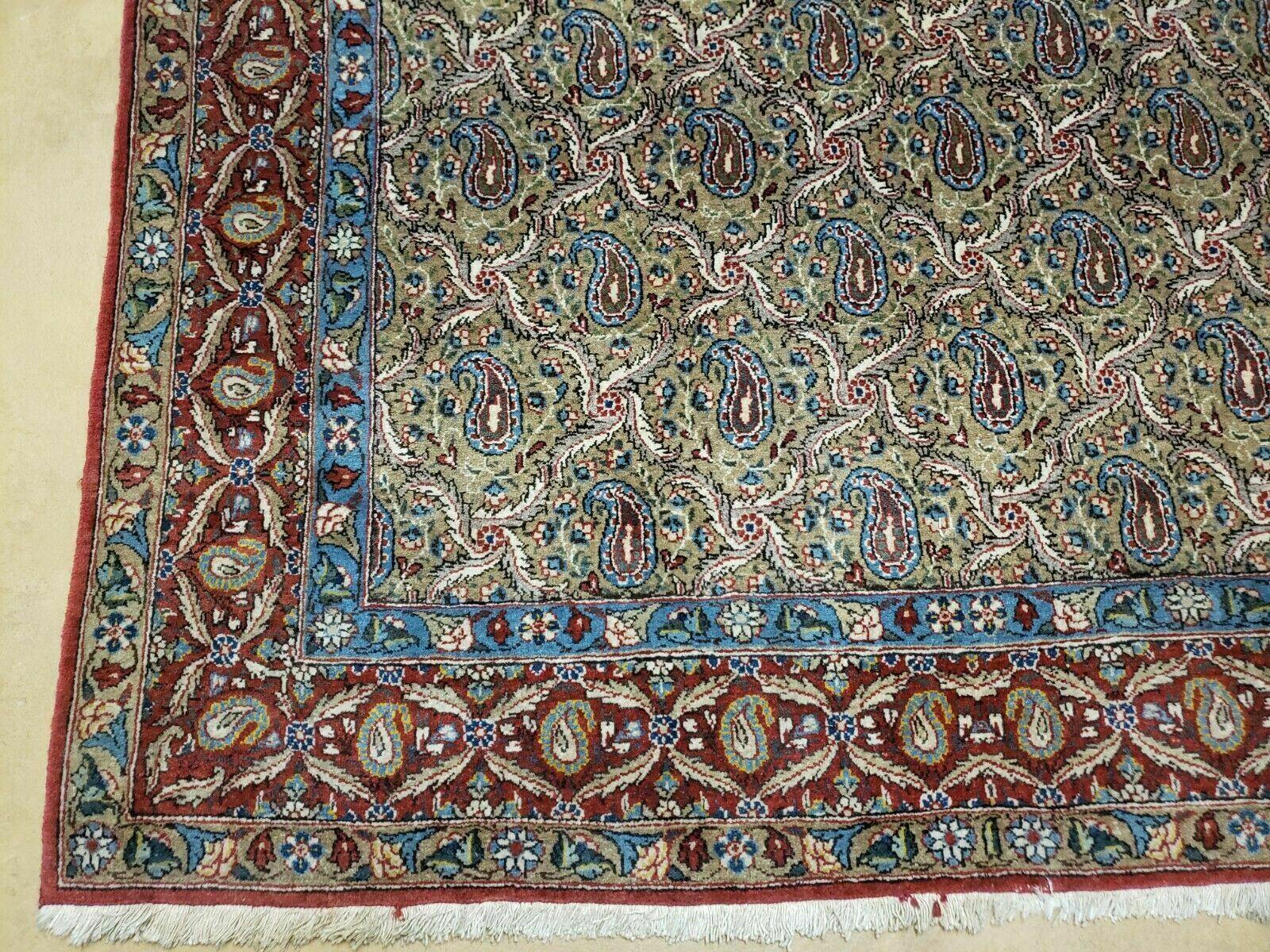 4' X 7' Handmade Turkish Wool Rug Paisley Hand Knotted Flowers One Of A Kind - Nuvé