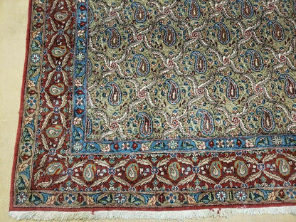 4' X 7' Handmade Turkish Wool Rug Paisley Hand Knotted Flowers One Of A Kind - Nuvé
