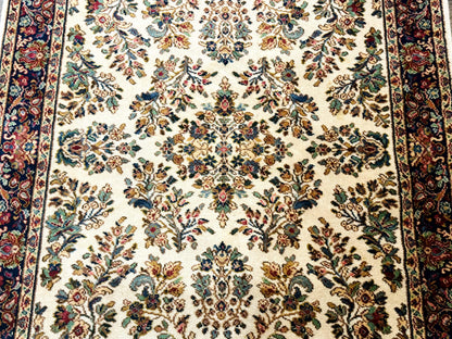 4x6 Karastan Rug Ivory Sarouk #760, Wool Vintage Original 700 Series - Nuvé
