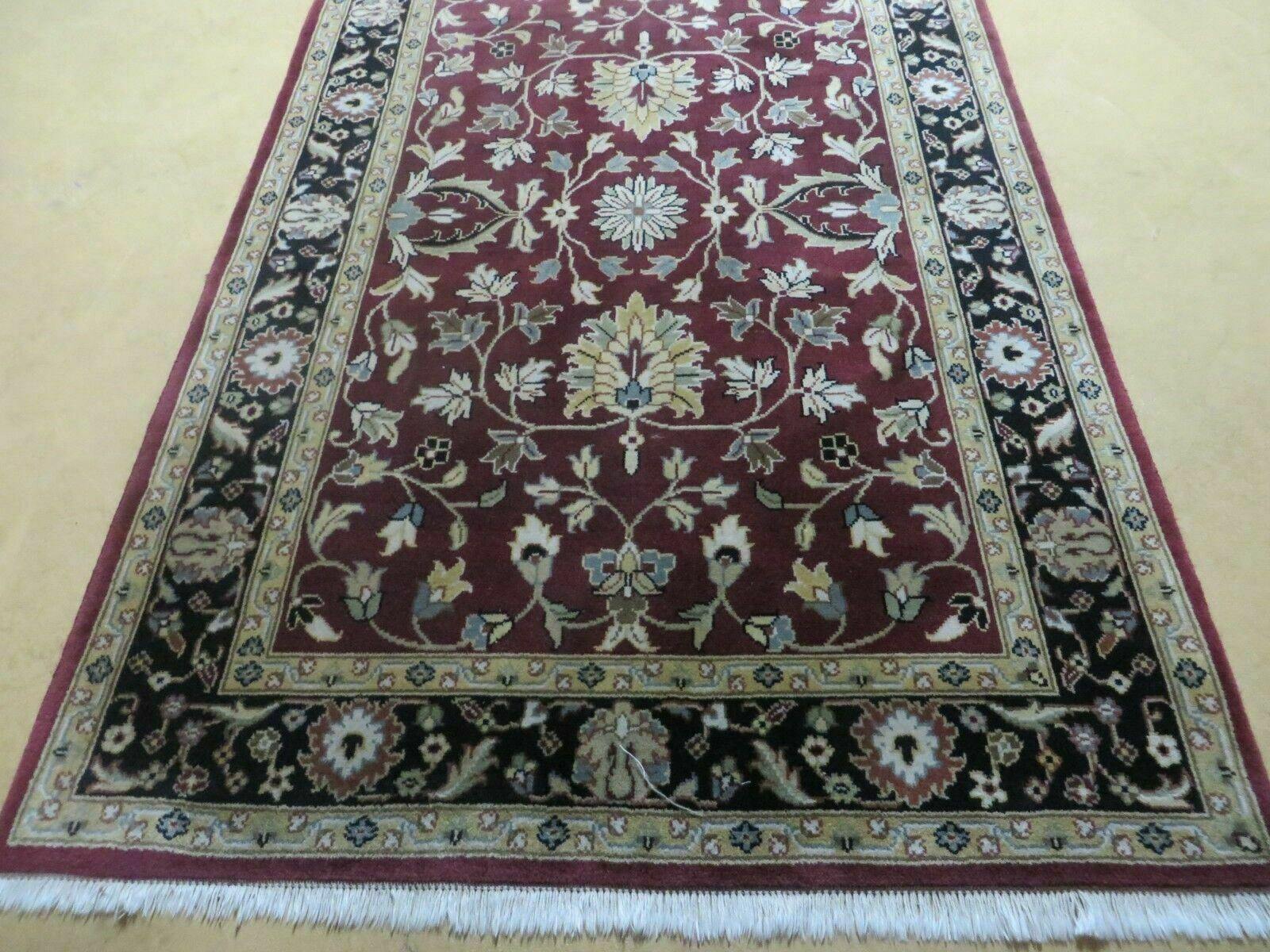 4' X 6' Handmade Finely Knotted Indian Agra Pattern Wool Rug Nice - Nuvé