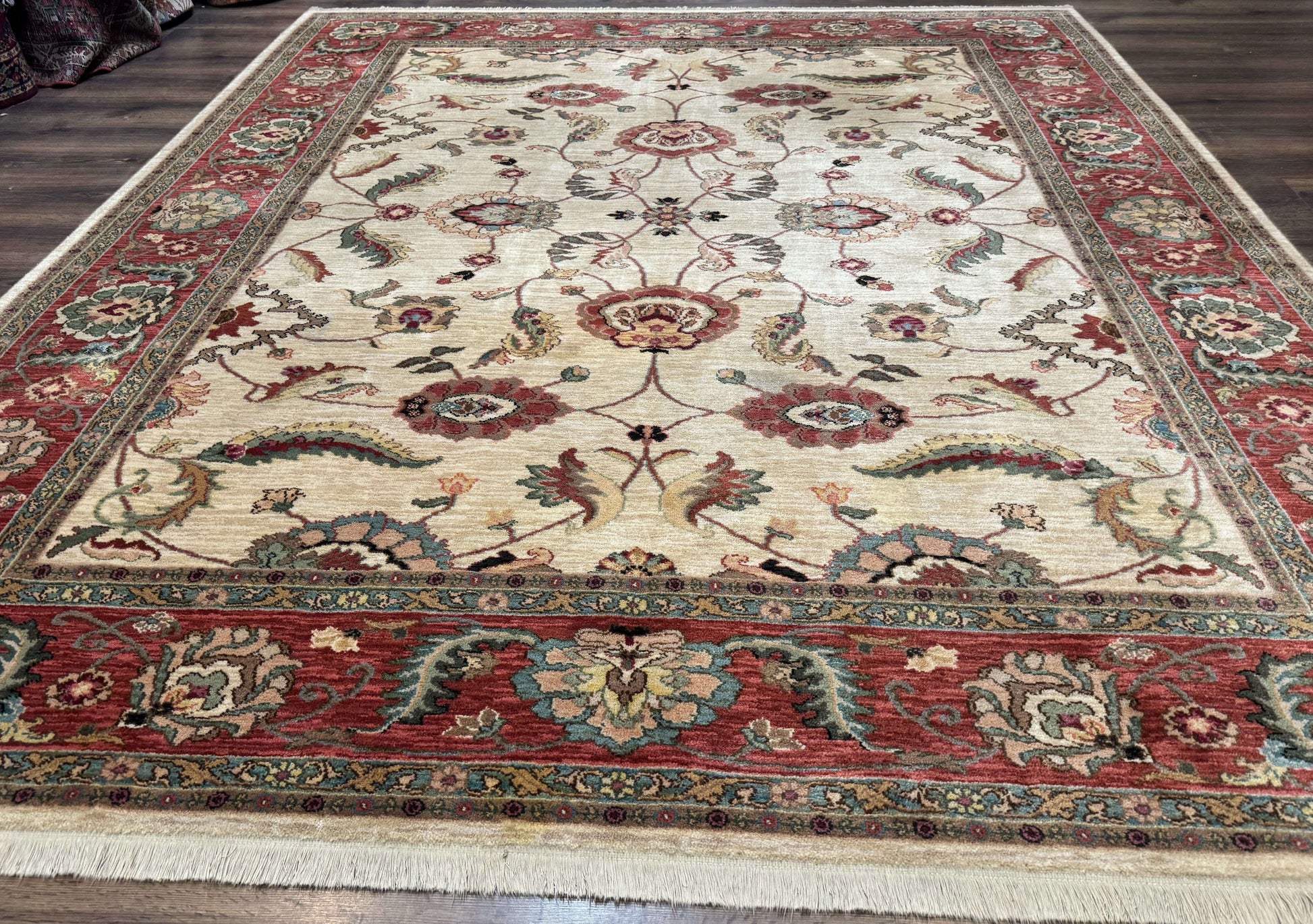 Karastan Rug 8.8 x 10, Ashara Agra Ivory #549, Wool, Vintage - Nuvé
