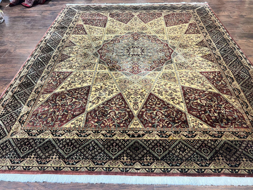 Indo Persian Rug 8x10, Dome Design, 210 KPSI, Handmade Vintage Wool Rug - Nuvé