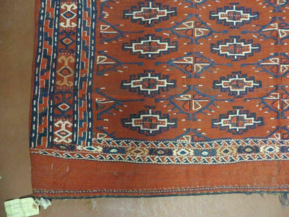2'8" X 4' Antique Handmade Tribal Wool Rug Pillow Case Yamud Flat Weave Diamond - Nuvé