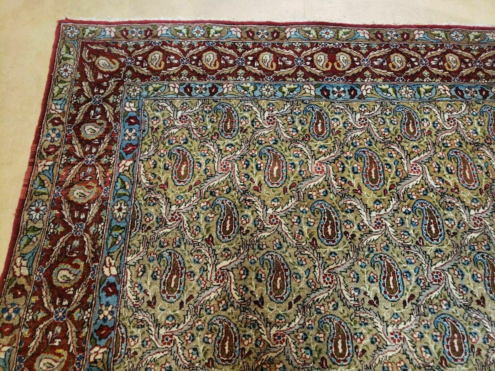 4' X 7' Handmade Turkish Wool Rug Paisley Hand Knotted Flowers One Of A Kind - Nuvé