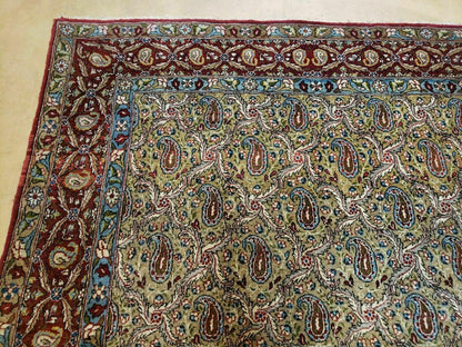 4' X 7' Handmade Turkish Wool Rug Paisley Hand Knotted Flowers One Of A Kind - Nuvé