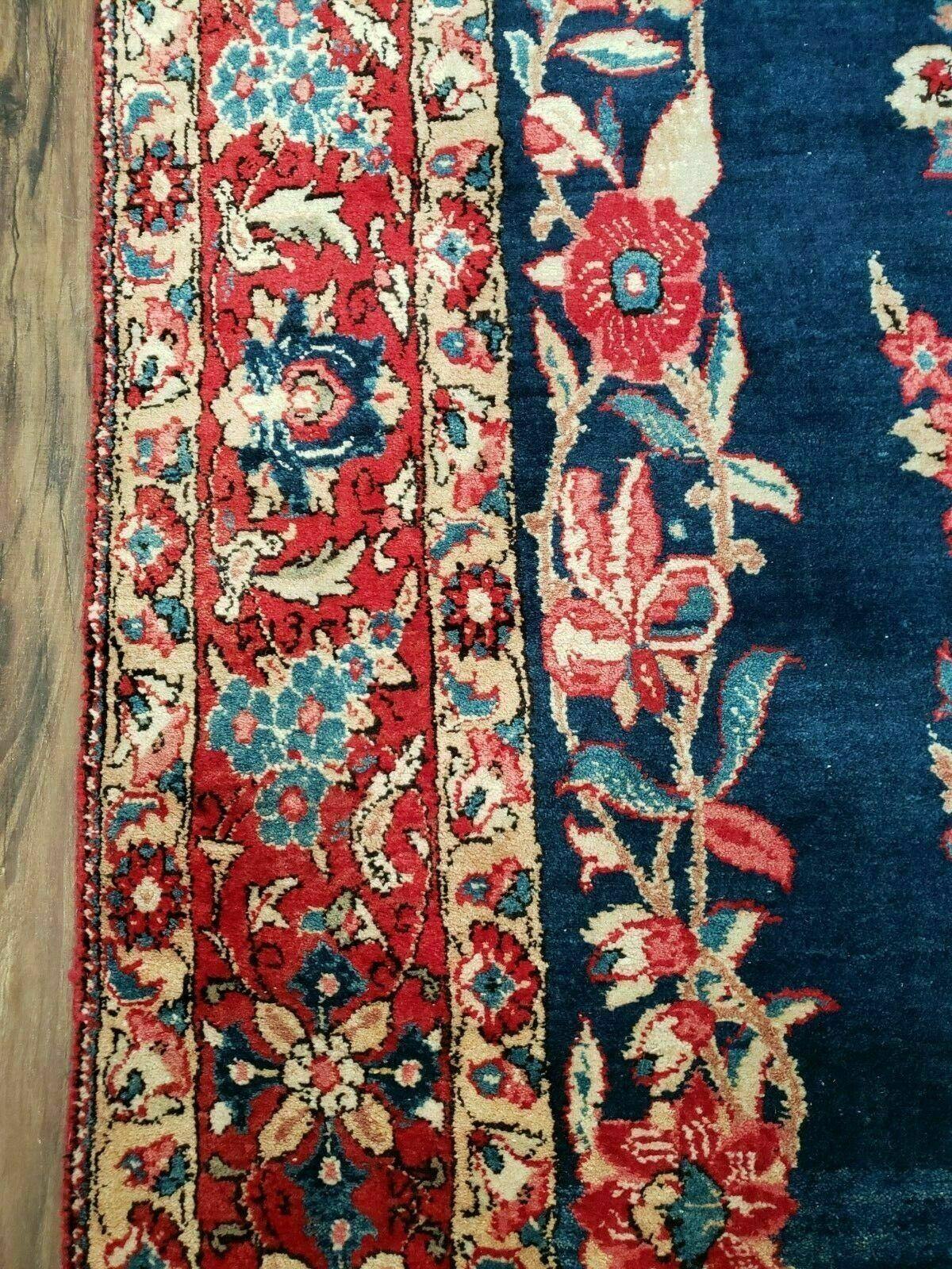 4' X 7' Vintage Handmade Turkish Wool Rug Flowers Birds Tree Of Life Blue Red - Nuvé