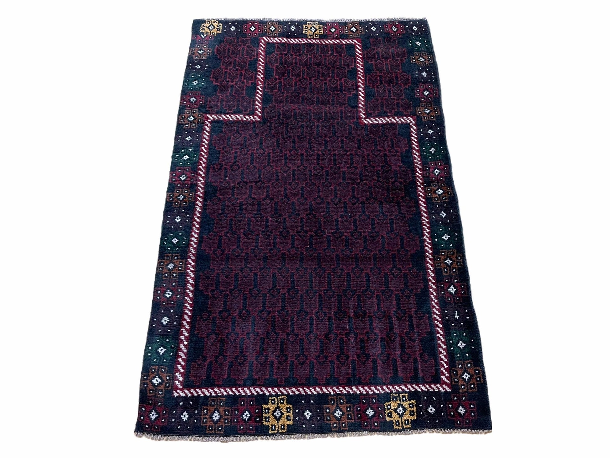 3 X 5 Vintage Handmade Tribal Wool Rug Baluchi Rug Afghan Rug Balouch Rug 3x4.7 - Nuvé