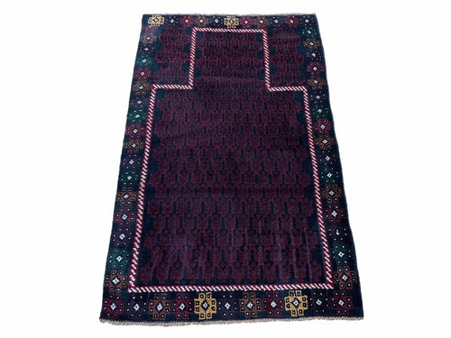 3 X 5 Vintage Handmade Tribal Wool Rug Baluchi Rug Afghan Rug Balouch Rug 3x4.7 - Nuvé