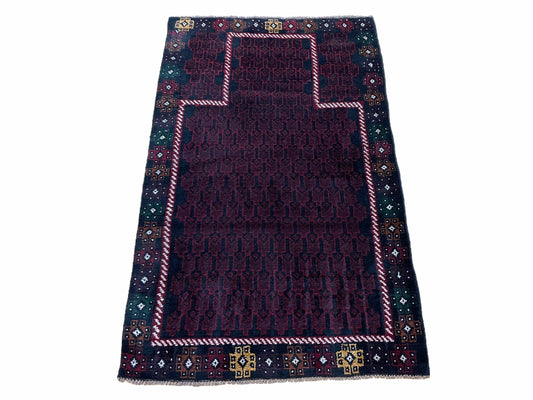3 X 5 Vintage Handmade Tribal Wool Rug Baluchi Rug Afghan Rug Balouch Rug 3x4.7 - Nuvé