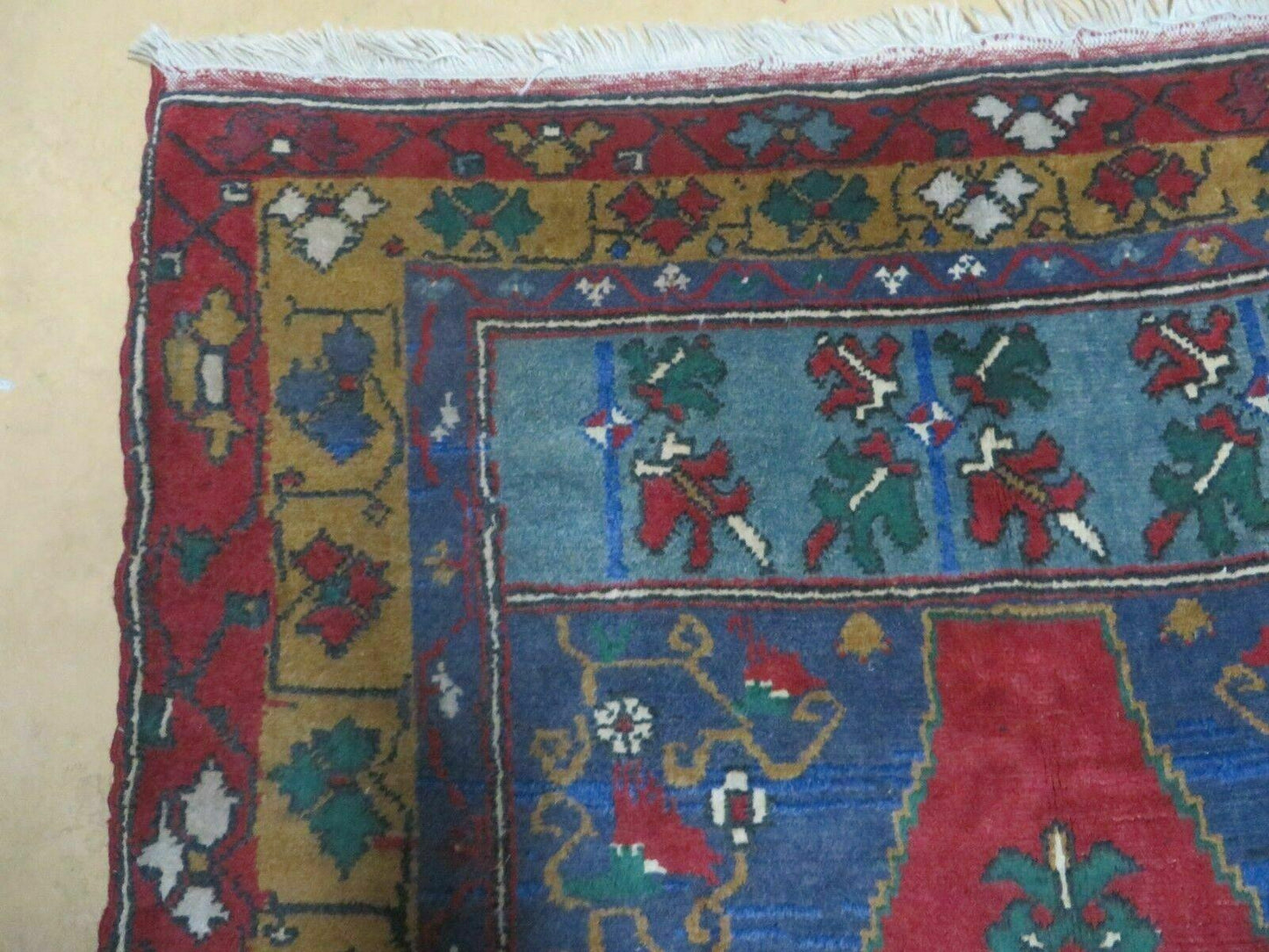 4' X 8' Vintage Handmade Turkish Kazak Pattern Wool Rug Carpet Nice # 105 - Nuvé